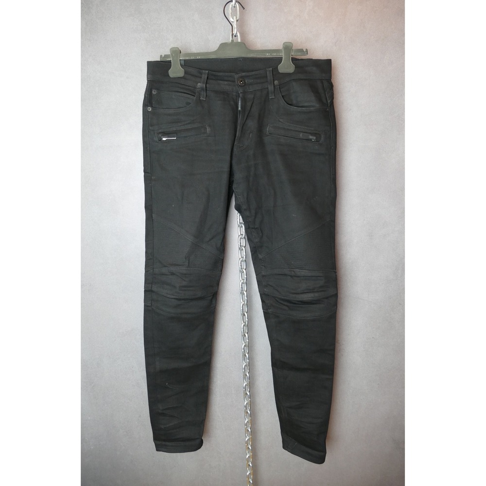 Hudson Blinder Biker Moto Jean Black Slim Fit Jeans 36x34 Moto Style Denim Pants